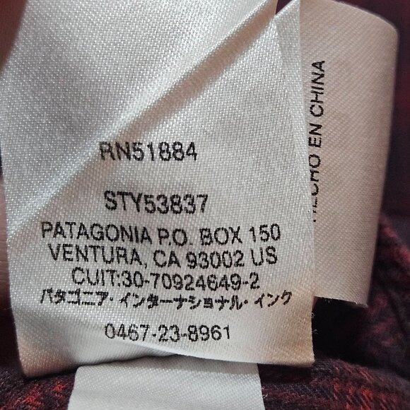 Vintage Patagonia Men's Red Plaid Organic Cotton Button-Up Long-Sleeve Shirt XL - Picture 13 of 16